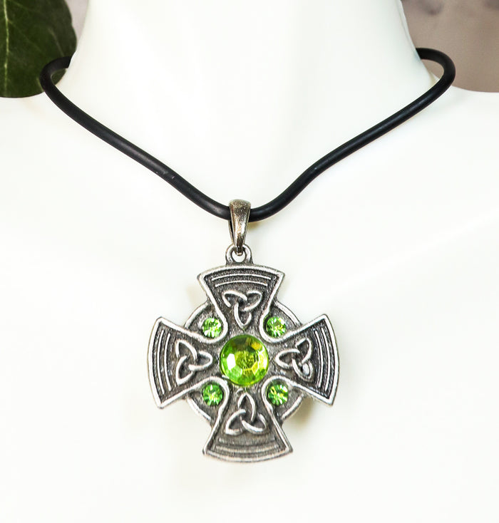 ebros gift Ebros Celtic Trinity Crucifix Cross Pendant Medallion Necklace Accessory Jewelry