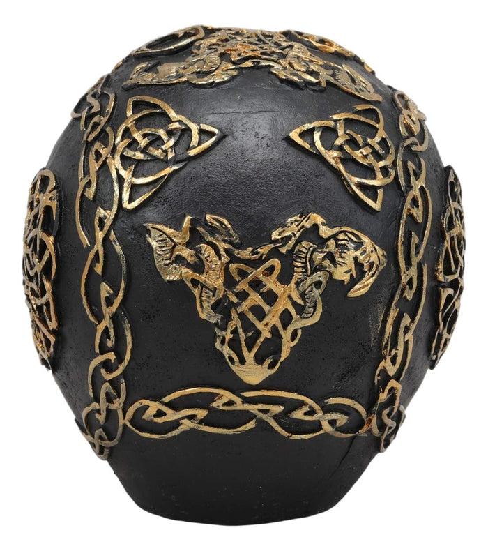 Ebros Gift Ebros Celtic Trinity Knotwork Crusader Templar Knights Cross Black Gold Skull Statue