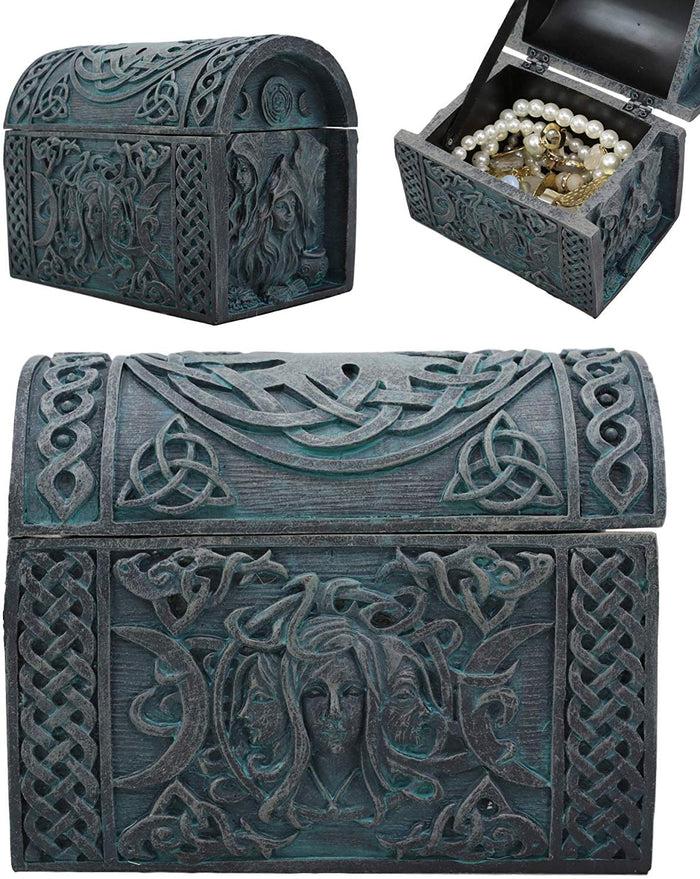 Ebros Gift Ebros Celtic Triple Goddess Mother Maiden Crone Decorative Jewelry Box 4.75"W