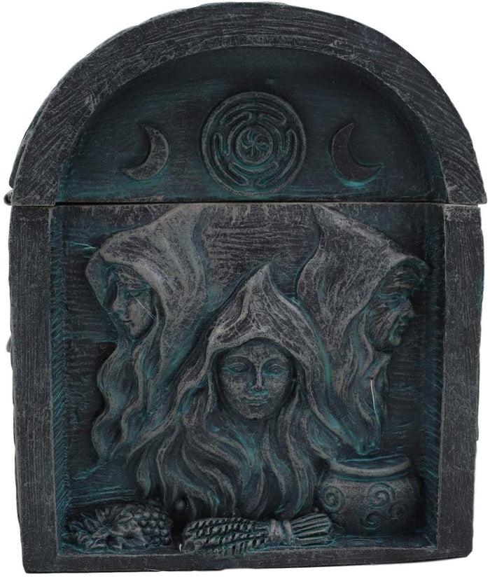 Ebros Gift Ebros Celtic Triple Goddess Mother Maiden Crone Decorative Jewelry Box 4.75"W