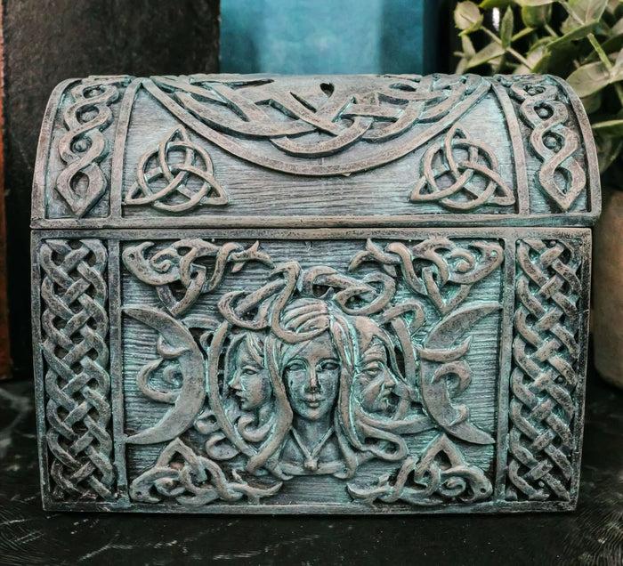 ebros gift Ebros Celtic Triple Goddess Mother Maiden Crone Decorative Jewelry Box 4.75"W