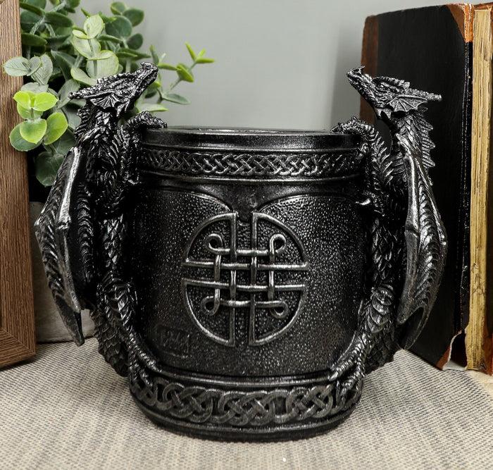 Ebros Gift Ebros Celtic Twin Climbing Dragons Of Bibliography Stationery Holder Statue 6.5"
