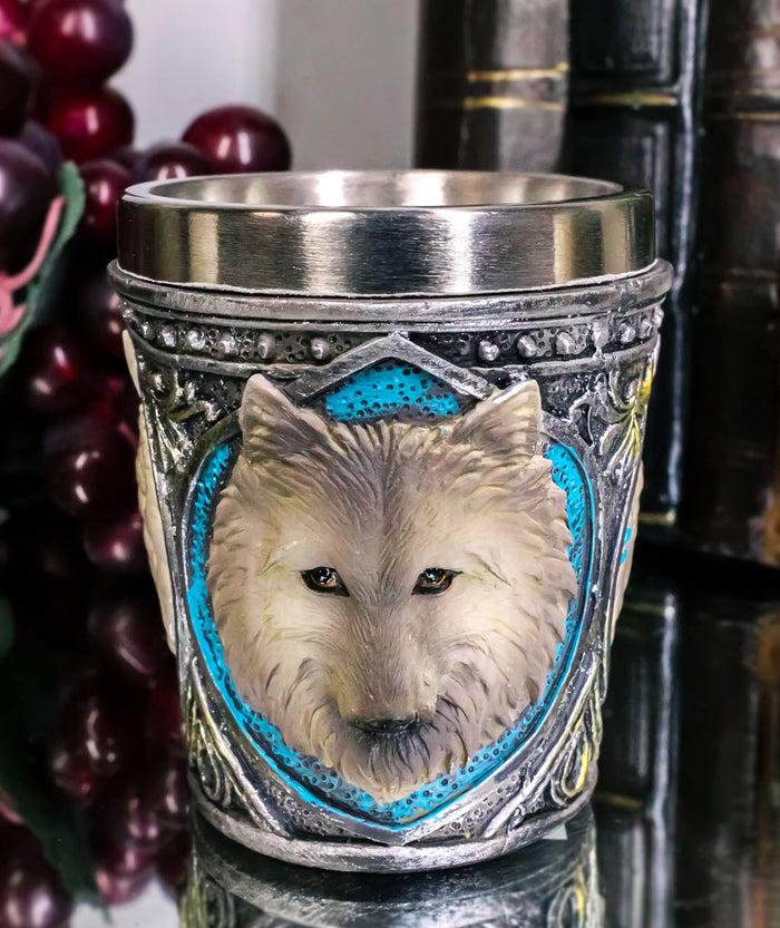 Ebros Gift Ebros Celtic Wicca Alpha Grey Wolf Spirit 2-Ounce Shot Glass Set Of 4 Novelty