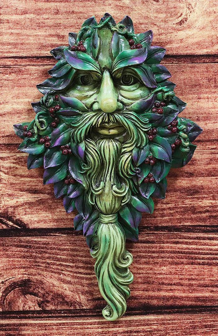 ebros gift Ebros Celtic Winter Solstice Greenman Hanging Wall Decor Plaque 12.75" High