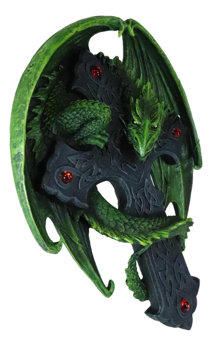 Ebros Gift Ebros Celtic Woodland Dragon Crucifix Wall Mount Sculpture Plaque Figurine Anne Stokes