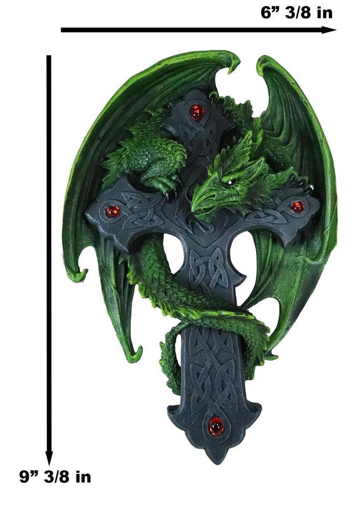Ebros Gift Ebros Celtic Woodland Dragon Crucifix Wall Mount Sculpture Plaque Figurine Anne Stokes