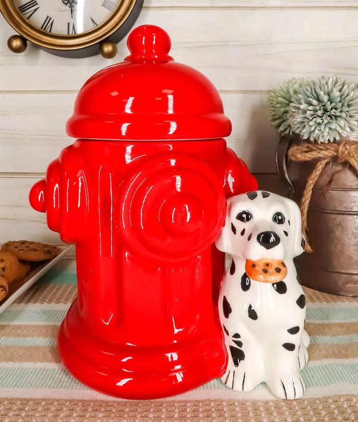 Ebros Gift Ebros Ceramic Firehouse Dalmatian Puppy With Fire Hydrant Cookie Jar Kitchen