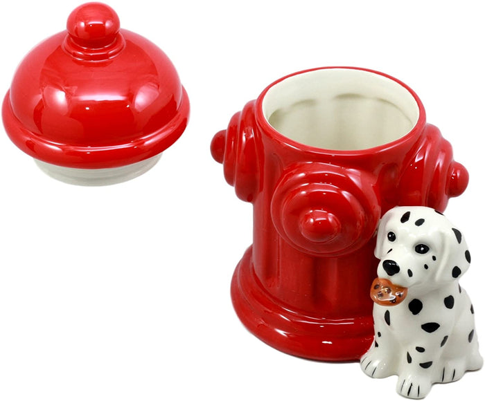 Ebros Gift Ebros Ceramic Firehouse Dalmatian Puppy With Fire Hydrant Cookie Jar Kitchen