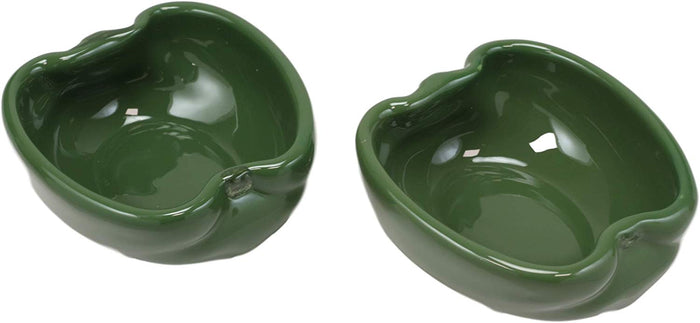 Ebros Gift Ebros Ceramic Green Bell Pepper Small 4oz Dipping Bowl Container Saucer SET OF 2
