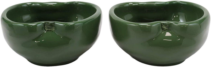 Ebros Gift Ebros Ceramic Green Bell Pepper Small 4oz Dipping Bowl Container Saucer SET OF 2
