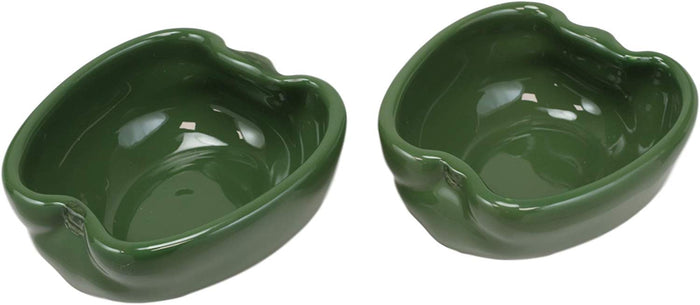 ebros gift Ebros Ceramic Green Bell Pepper Small 4oz Dipping Bowl Container Saucer SET OF 2