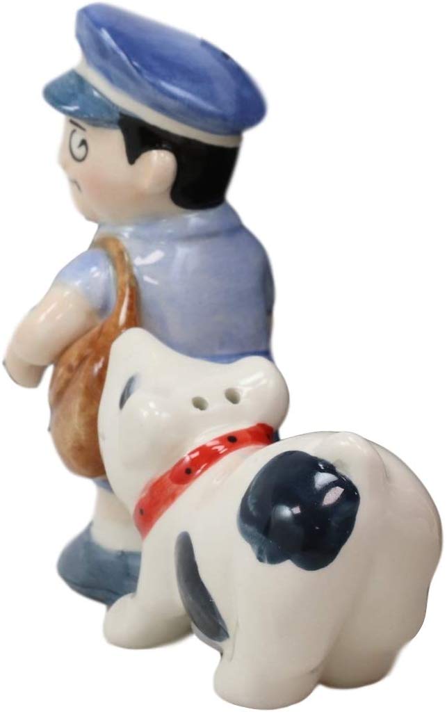 Ebros Gift Ebros Ceramic Postman With Mail Thief Tramp Dog Salt And Pepper Shakers Magnetic