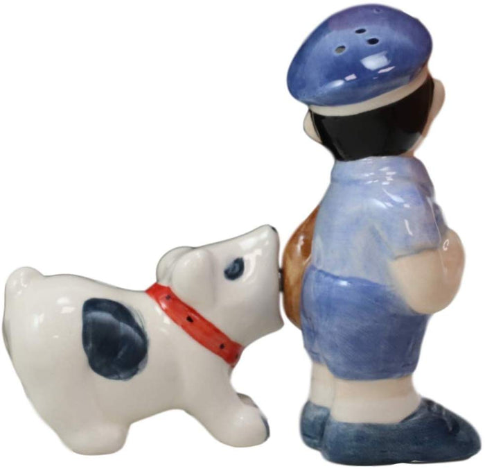 Ebros Gift Ebros Ceramic Postman With Mail Thief Tramp Dog Salt And Pepper Shakers Magnetic