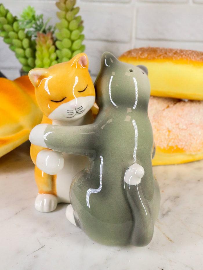 ebros gift Ebros Ceramic Yellow And Gray Cats Couple Hugging Dancing Salt Pepper Shakers Set