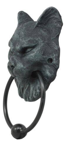 Ebros Gift Ebros Cheshire Cat Gargoyle Door Knocker 7.25"Tall Resin Figurine Door Plaque