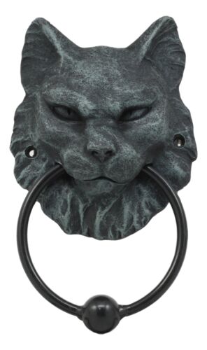 Ebros Gift Ebros Cheshire Cat Gargoyle Door Knocker 7.25"Tall Resin Figurine Door Plaque