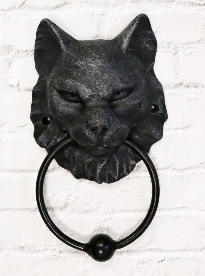 ebros gift Ebros Cheshire Cat Gargoyle Door Knocker 7.25"Tall Resin Figurine Door Plaque