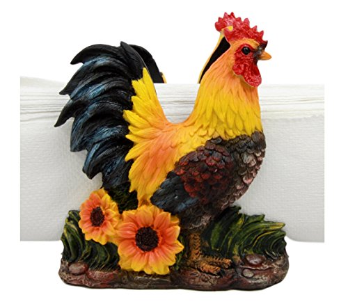 Ebros Gift Ebros Chicken Farm Morning Crow Rooster Dinner Napkin Holder Figurine 6" Tall