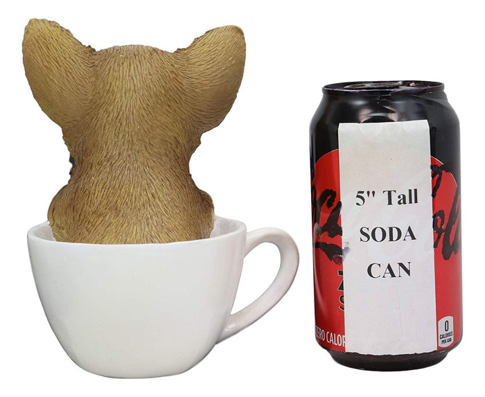 Ebros Gift Ebros Chihuahua Dog In Paw Prints Teacup Statue 6.25" Tall Pet Pal Figurine