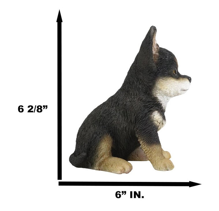 Ebros Gift Ebros Chihuahua Dog Puppy Sitting Statue 6.25" High With Glass Eyes Figurine
