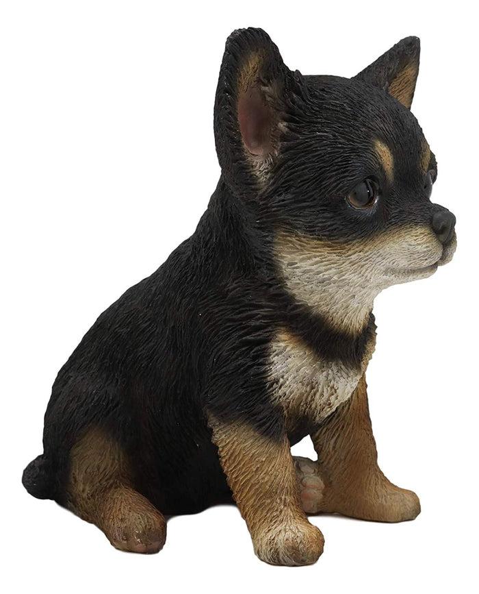 Ebros Gift Ebros Chihuahua Dog Puppy Sitting Statue 6.25" High With Glass Eyes Figurine