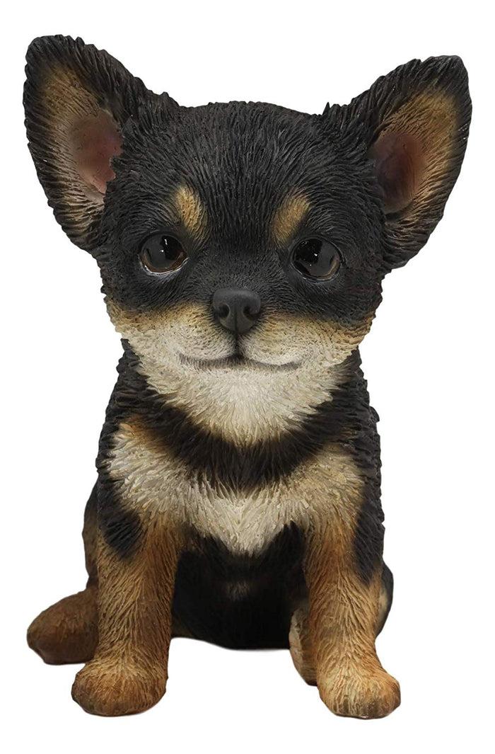Ebros Gift Ebros Chihuahua Dog Puppy Sitting Statue 6.25" High With Glass Eyes Figurine