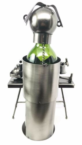 Ebros Gift Ebros Chiropracter Treating Child Patient Steel Metal Wine Bottle Holder Storage