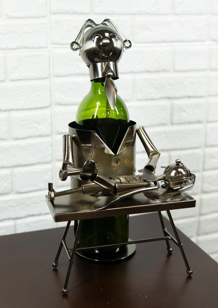 ebros gift Ebros Chiropracter Treating Child Patient Steel Metal Wine Bottle Holder Storage