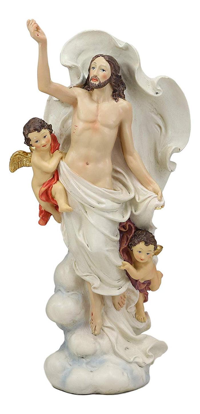 ebros gift Ebros Christian Catholic Ascension of Christ with Cherubim Angels Statue 12" H Calvary Crucifixion and Resurrection Lord Jesus is Risen Decor Figurine Sculpture