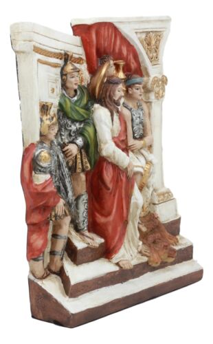Ebros Gift Ebros Christian Catholic Stations Of The Cross Statue Or Wall Plaque Way Of The Sorrows Via Crucis Jesus Christ Path To Calvary Crucifixion Decor Figurine (Station 1 Jesus Is Condemned To Death)