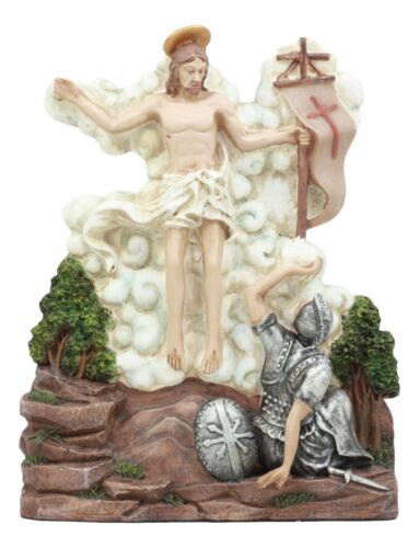 ebros gift Ebros Christian Catholic Stations of The Cross Statue Way of The Sorrows Via Crucis Jesus Christ Path to Calvary Crucifixion Decor Figurine (Station 15 Jesus is Risen and Glorified)