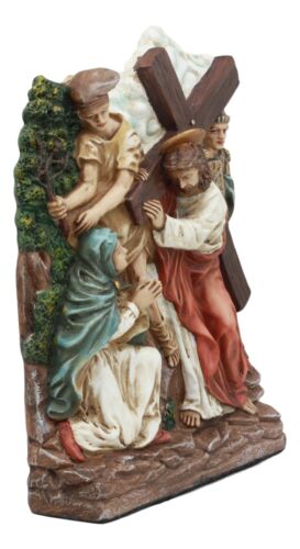 Ebros Gift Ebros Christian Catholic Stations Of The Cross Statue Way Of The Sorrows Via Crucis Jesus Christ Path To Calvary Crucifixion Decor Figurine (Station 4 Jesus Meets His Mother)