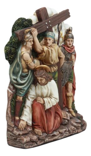Ebros Gift Ebros Christian Catholic Stations Of The Cross Statue Way Of The Sorrows Via Crucis Jesus Christ Path To Calvary Crucifixion Decor Figurine (Station 5 Jesus Is Helped By Simon Of Cyrene)