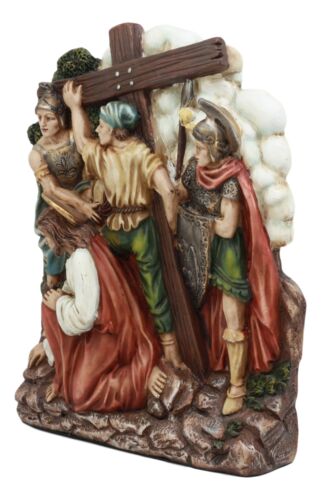 Ebros Gift Ebros Christian Catholic Stations Of The Cross Statue Way Of The Sorrows Via Crucis Jesus Christ Path To Calvary Crucifixion Decor Figurine (Station 5 Jesus Is Helped By Simon Of Cyrene)