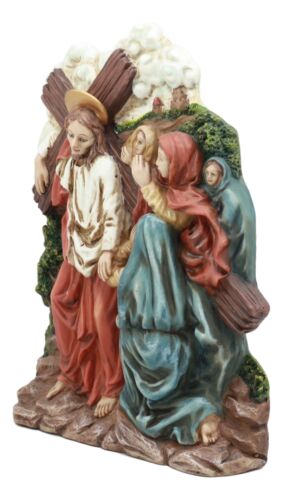 Ebros Gift Ebros Christian Catholic Stations Of The Cross Statue Way Of The Sorrows Via Crucis Jesus Christ Path To Calvary Crucifixion Decor Figurine (Station 8 Jesus Meets The Women Of Jerusalem)