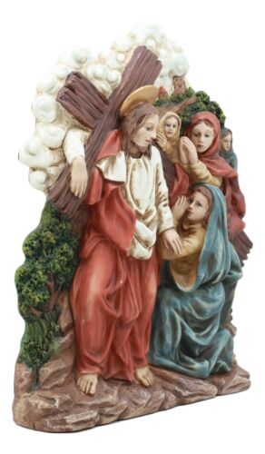 Ebros Gift Ebros Christian Catholic Stations Of The Cross Statue Way Of The Sorrows Via Crucis Jesus Christ Path To Calvary Crucifixion Decor Figurine (Station 8 Jesus Meets The Women Of Jerusalem)