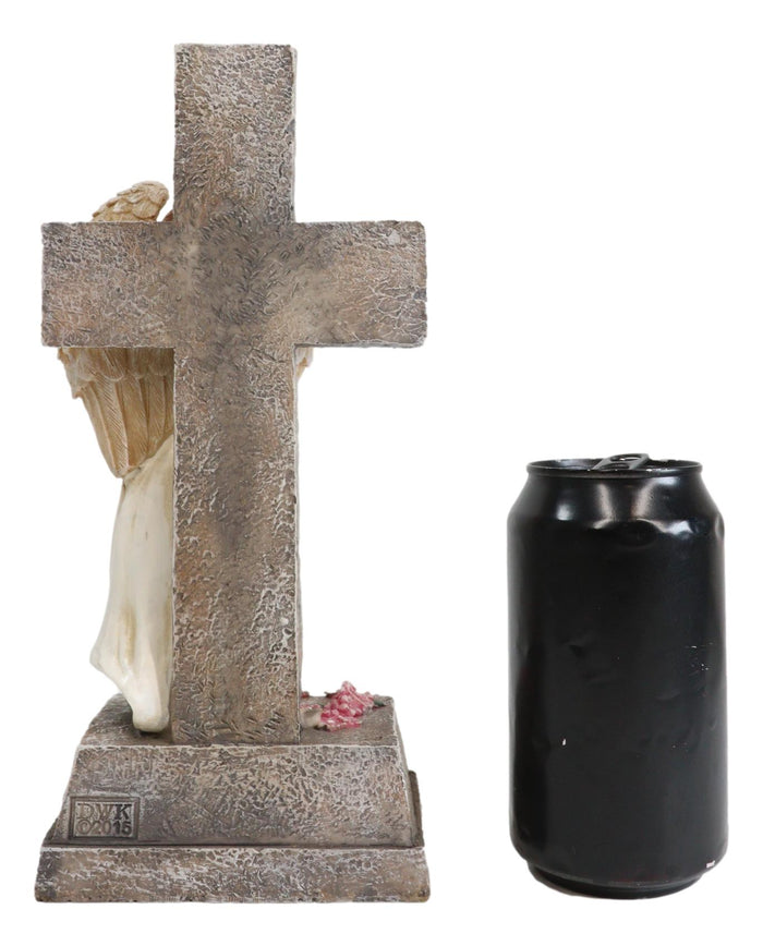 Ebros Gift Ebros Christian Inspirational Love Angel With Rose Cross Desktop Plaque Figurine