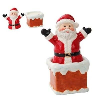 Ebros Gift Ebros Christmas Decor Santa On Chimney Ceramic Salt Pepper Shakers