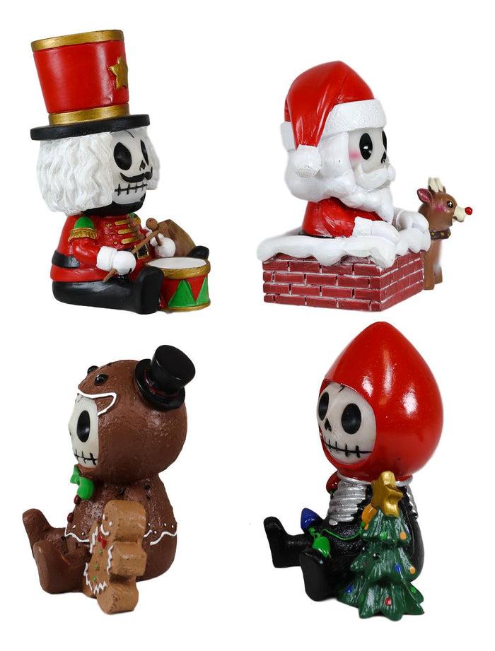 Ebros Gift Ebros Christmas FurryBones Characters Skeleton Limited Edition Figurines Set Of 4