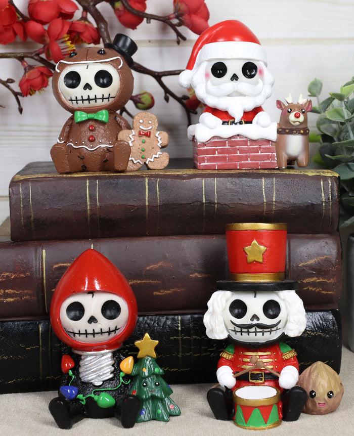 ebros gift Ebros Christmas FurryBones Characters Skeleton Limited Edition Figurines Set Of 4