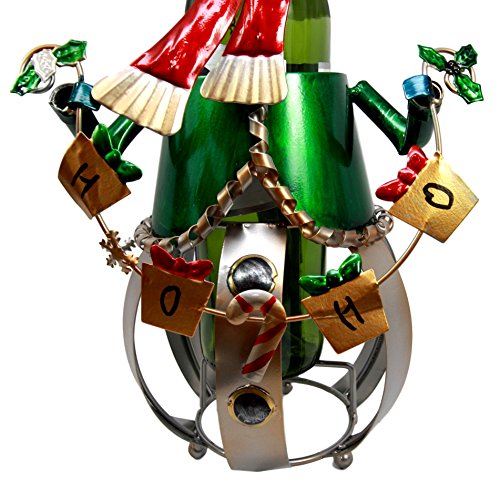 Ebros Gift Ebros Christmas Holiday Season Snowman Hand Made Metal Wine Bottle Holder