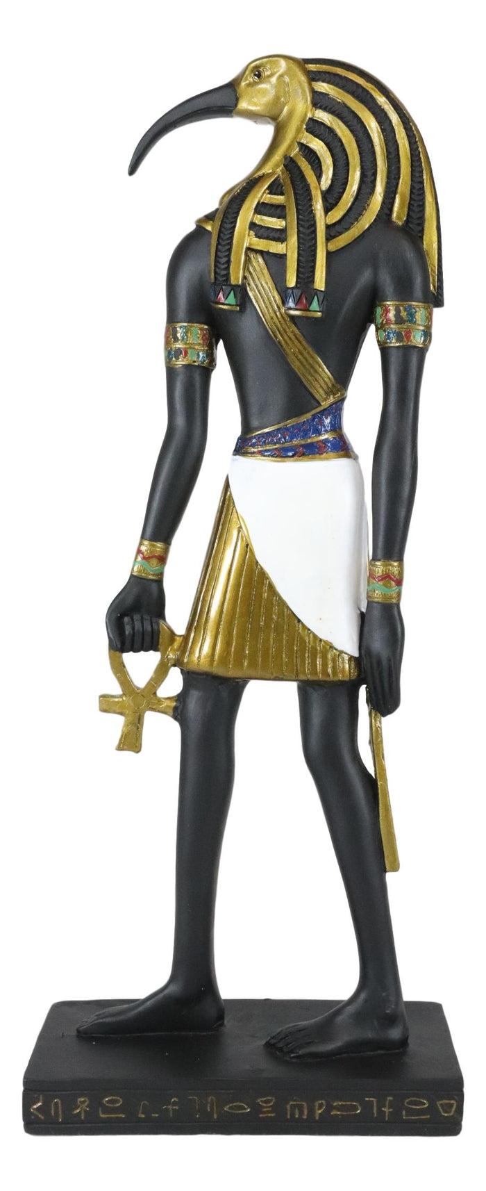 Ebros Gift Ebros Classic Egyptian God Thoth Holding Ankh Slim Profile Figurine 10" H