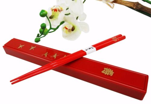 ebros gift Ebros Classy Crane Bird Lacquered Chopstick Set With Travel Storage Case Chopsticks