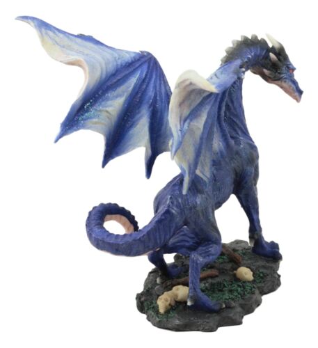 Ebros Gift Ebros Clawing Blue Dragon Statue 8"Long Land Of Dragons Fantasy Home Decor