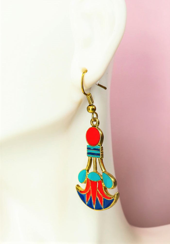 ebros gift Ebros Cleopatra Lotus Earrings - Collectible Dangle Jewelry Accessory Jewel