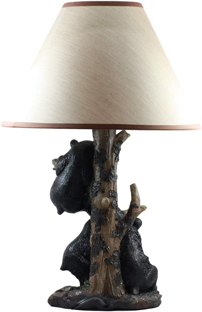 Ebros Gift Ebros Climbing Black Bear Cubs Table Lamp With Bear Shade Desk Lamp (Set Of 2)