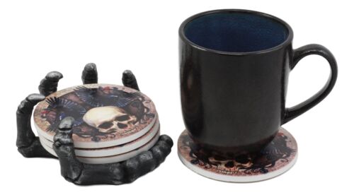 Ebros Gift Ebros Clutch Of The Dead Skeleton Hand Coaster Holder W/ 4 Skull Coasters