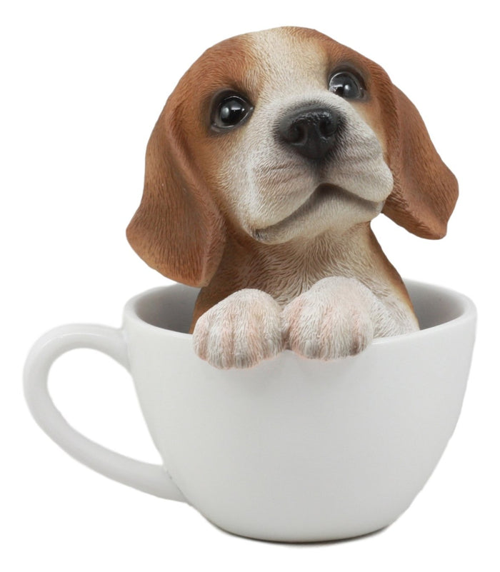 Ebros Gift Ebros Collectible Teacup Pet Pals Puppy Collectible Resin Figurine 5.75"H (Beagle)