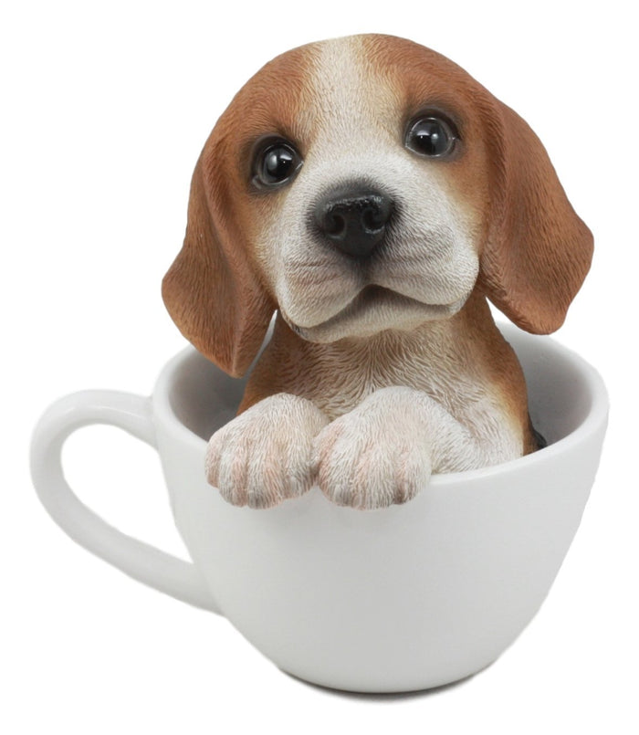 Ebros Gift Ebros Collectible Teacup Pet Pals Puppy Collectible Resin Figurine 5.75"H (Beagle)