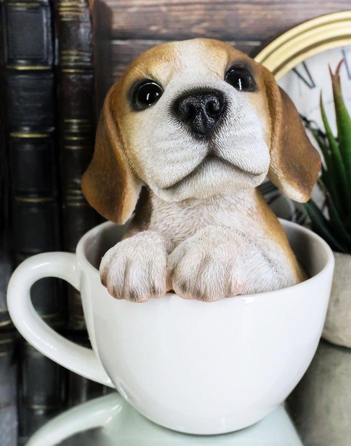 ebros gift Ebros Collectible Teacup Pet Pals Puppy Collectible Resin Figurine 5.75"H (Beagle)